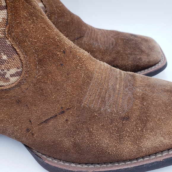 Ariat Men's Sport Patriot Western Antique Mocha Suede Square Toe Size 8.5 D - Picture 9 of 15